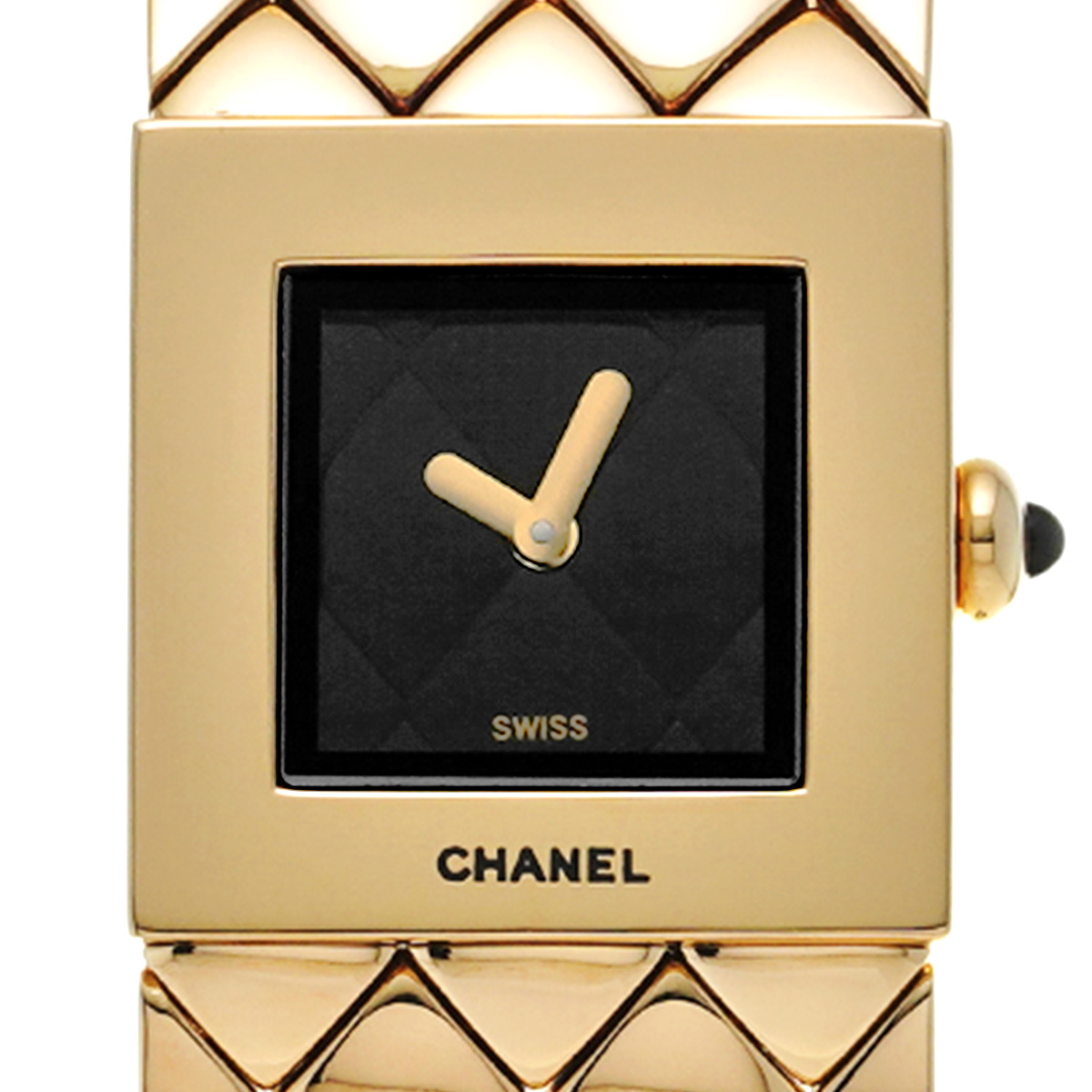 シャネル マトラッセ H0008 ブラック レディース 時計 【中古
