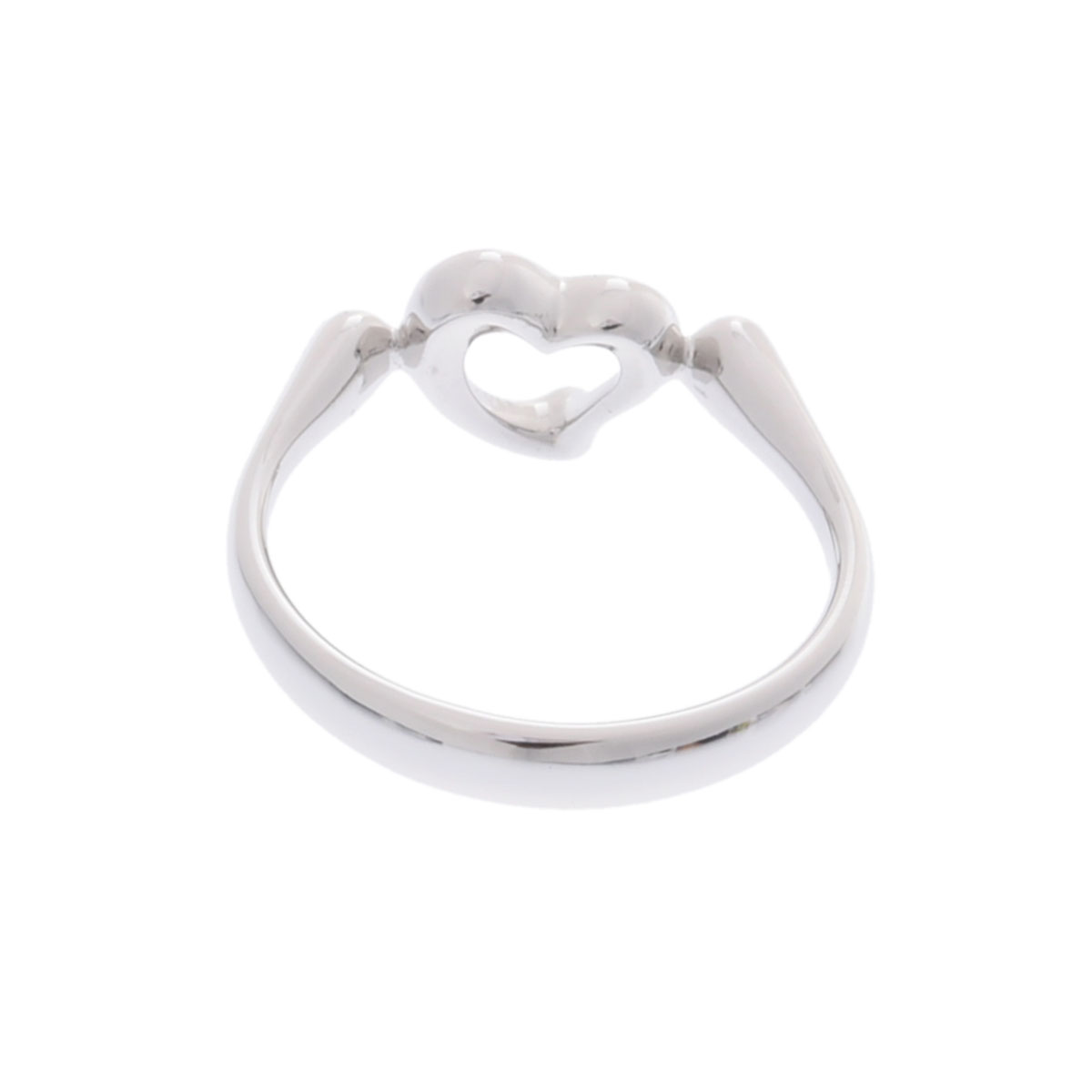 ティファニーオープンハートプラチナリング　9.5号　新品仕上げ 無傷未使用に近い ティファニーオープンハートプラチナリング 9.5号 新品仕上げ