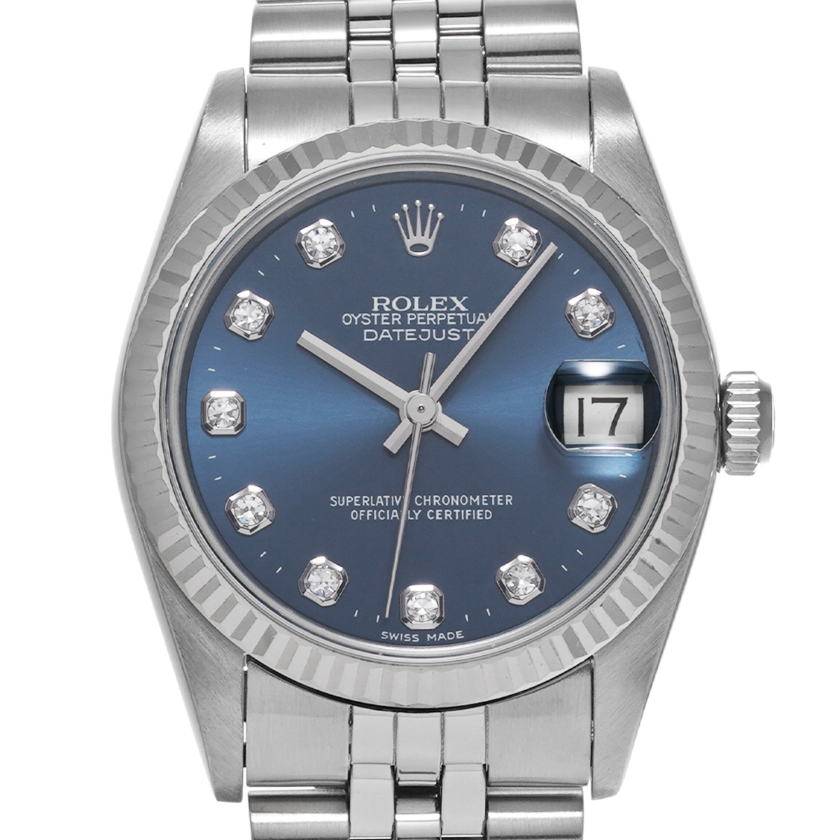 ロレックス デイトジャスト 68274G ブルー/ダイヤモンド ユニ