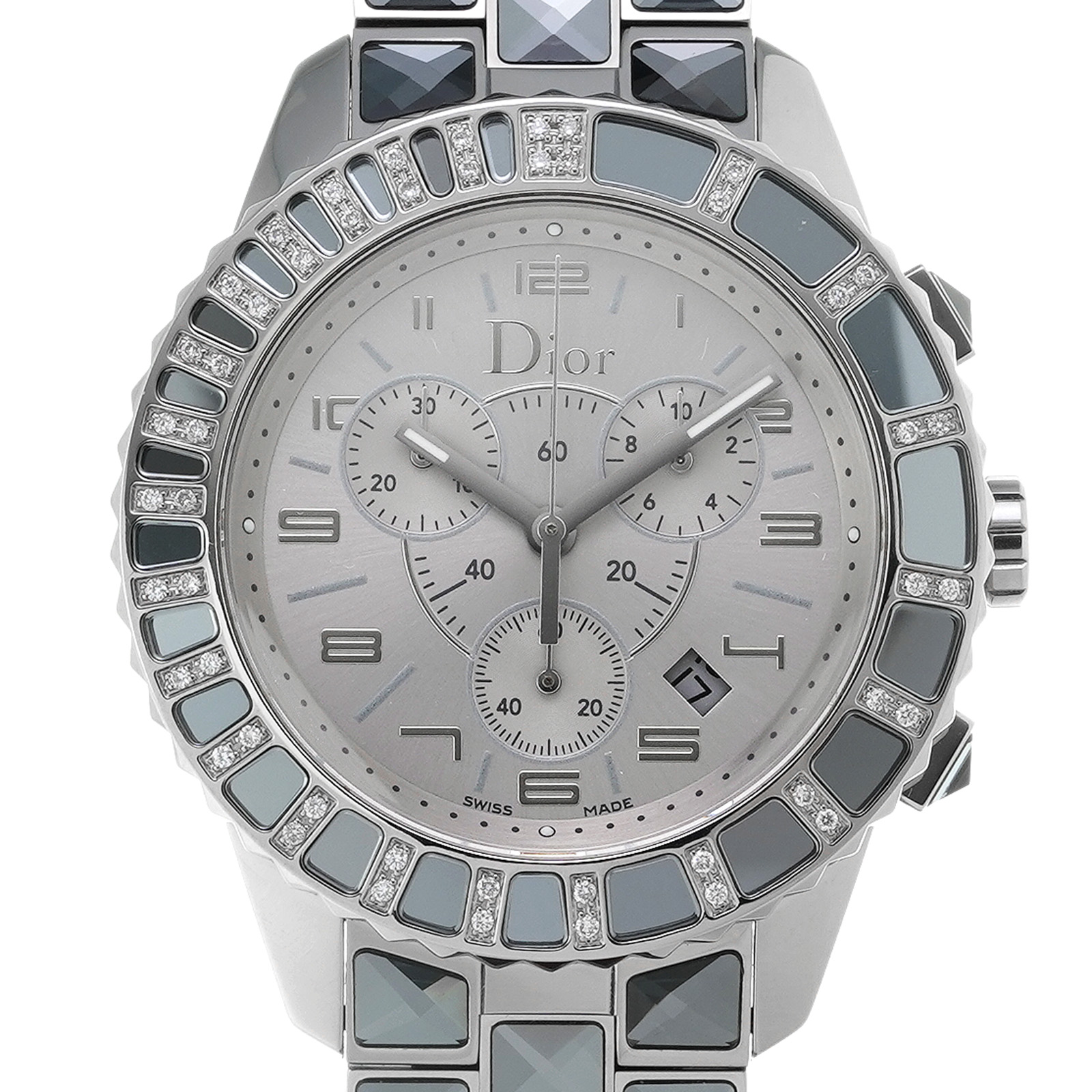 ディオール / Dior クリスタル クロノグラフ CD114313M002 シルバー メンズ 時計 【中古】【wristwatch】