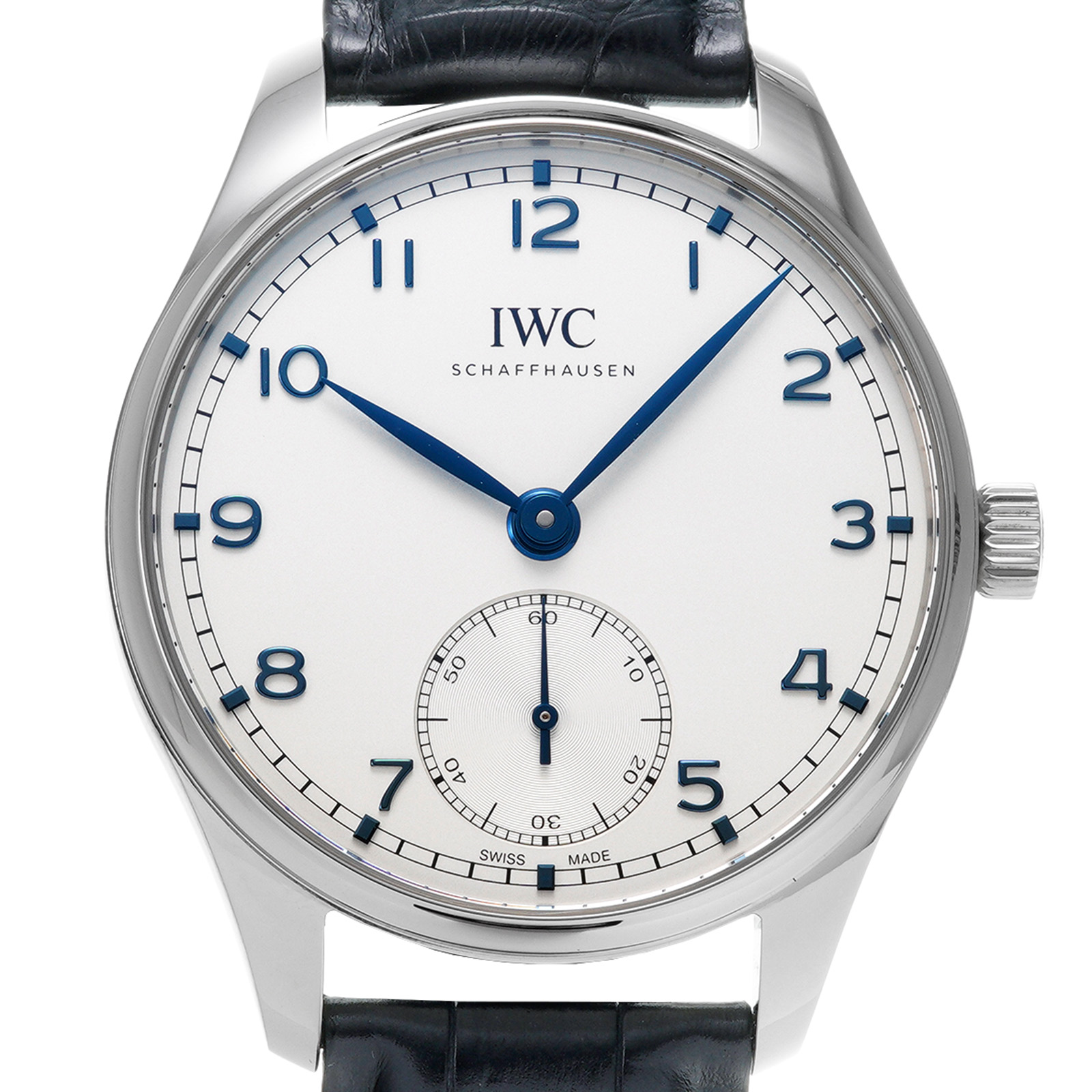 【113708】IWC インターナショナルウォッチカンパニー  IW358303 ポルトギーゼ オートマチック40 シルバーダイヤル SS/レザー（クロコ） 自動巻き ギャランティーカード 純正ボックス 腕時計 時計 WATCH メンズ 男性 男 紳士