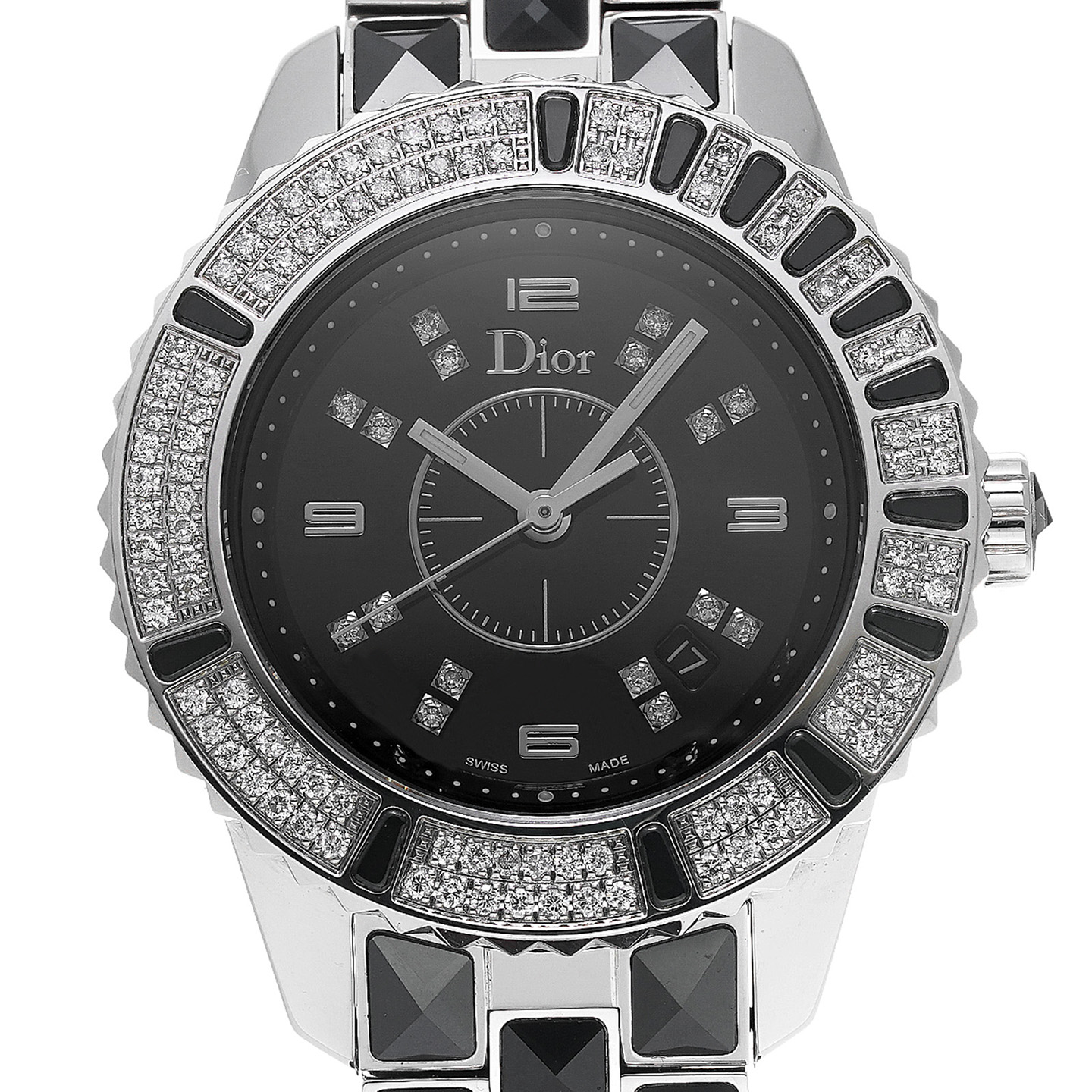ディオール / Dior クリスタル CD113119M001 ブラック/ダイヤモンド レディース 時計 【中古】【wristwatch】