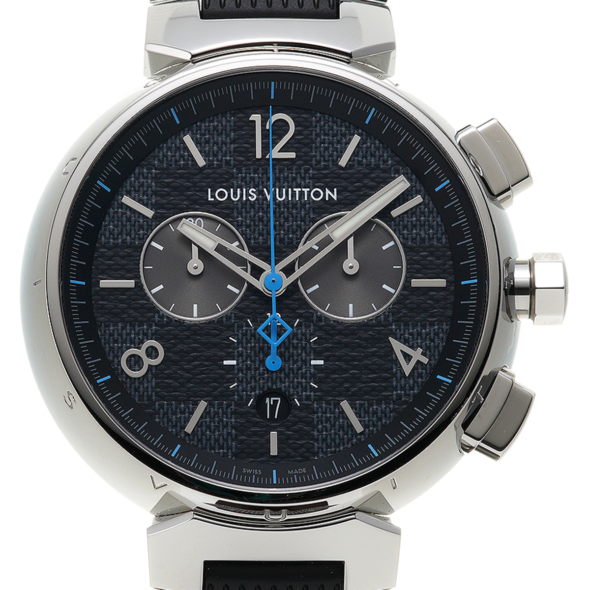 LOUIS VUITTON ルイヴィトン メンズ腕時計 タンブールダミエ Q1D01 シルバー文字盤 クォーツ