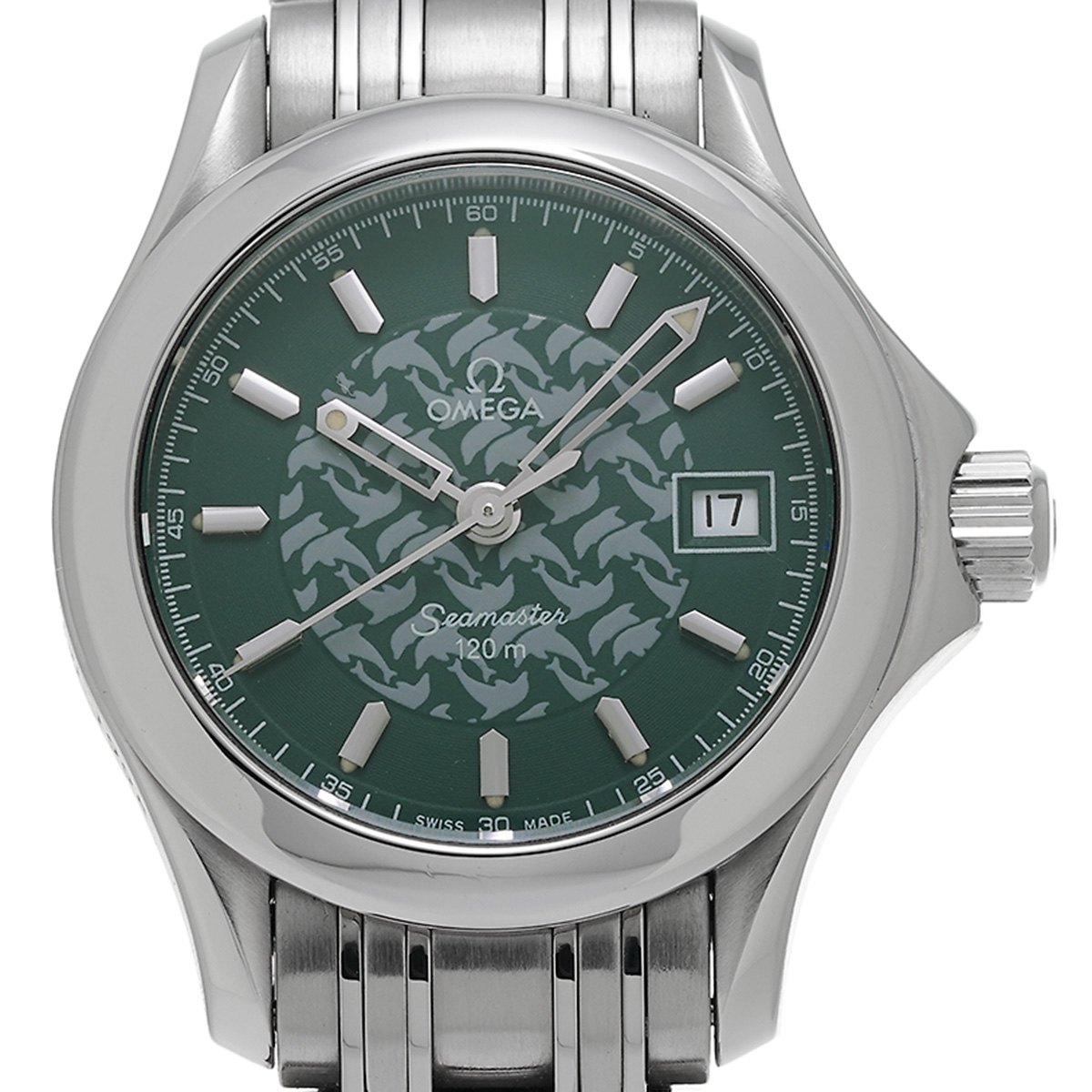 オメガ / OMEGA シーマスター 120 ジャック・マイヨール 1998 2586.70 グリーン レディース 時計  【中古】【wristwatch】