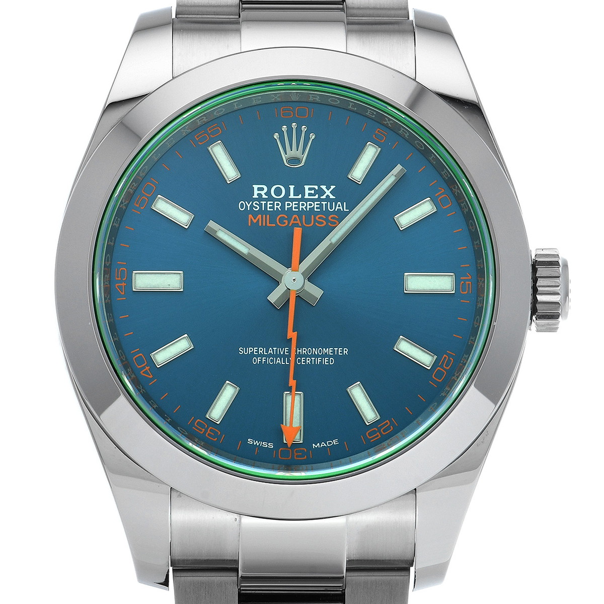 ロレックス ミルガウス 116400GV Zブルー メンズ 時計 【中古】【wristwatch】