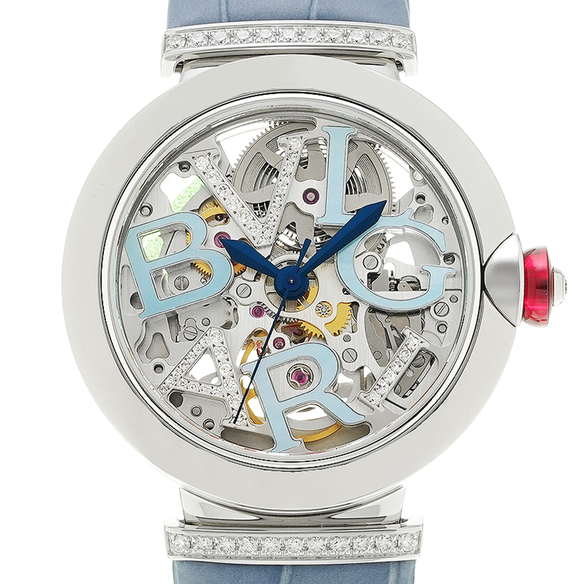 ブルガリ BVLGARI 103435 ブルーシェル /スケルトン/ダイヤモンド レディース 腕時計