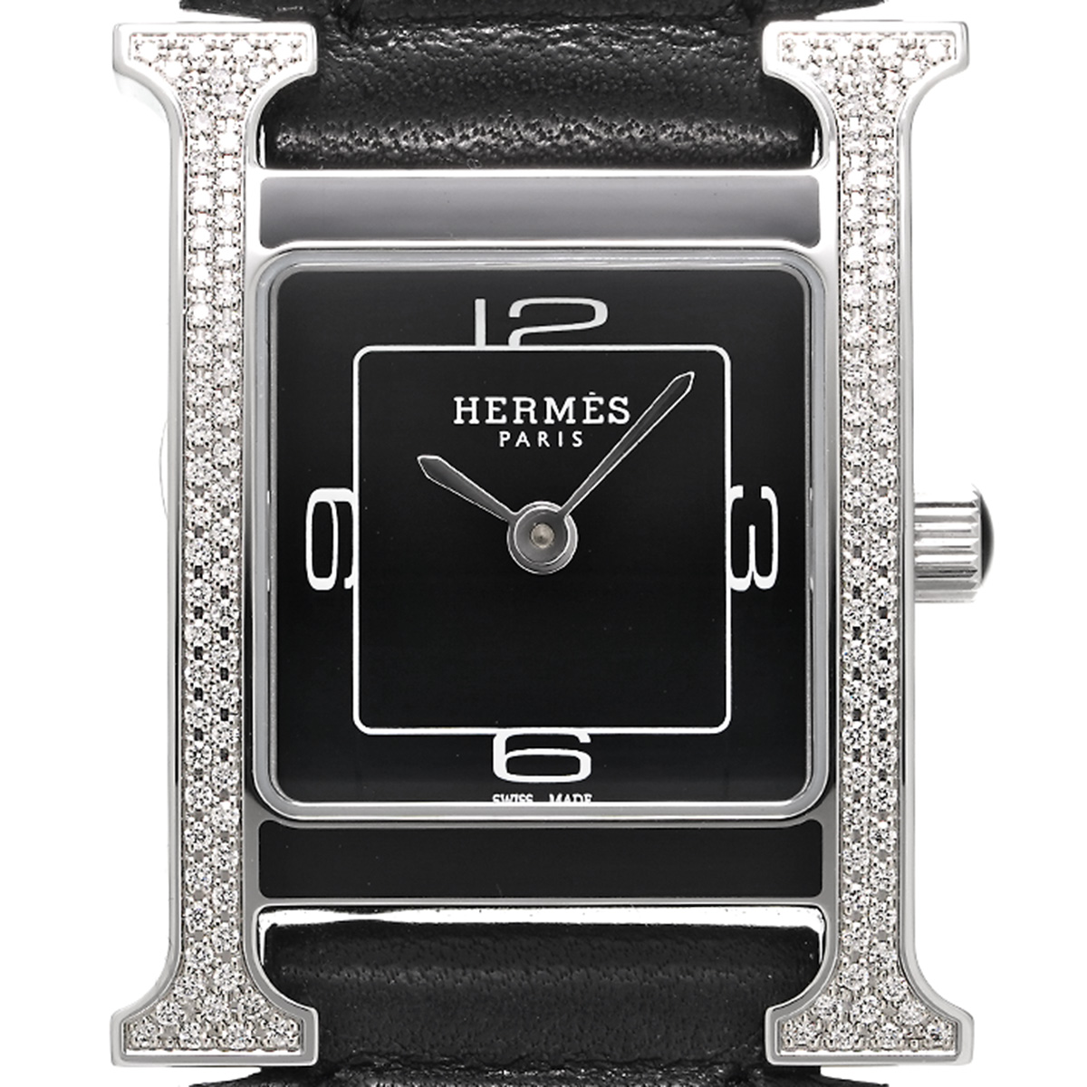 エルメス Hウォッチ ドゥブルジュー SM HH1.231 ブラックラッカー レディース 時計 【中古】【wristwatch】