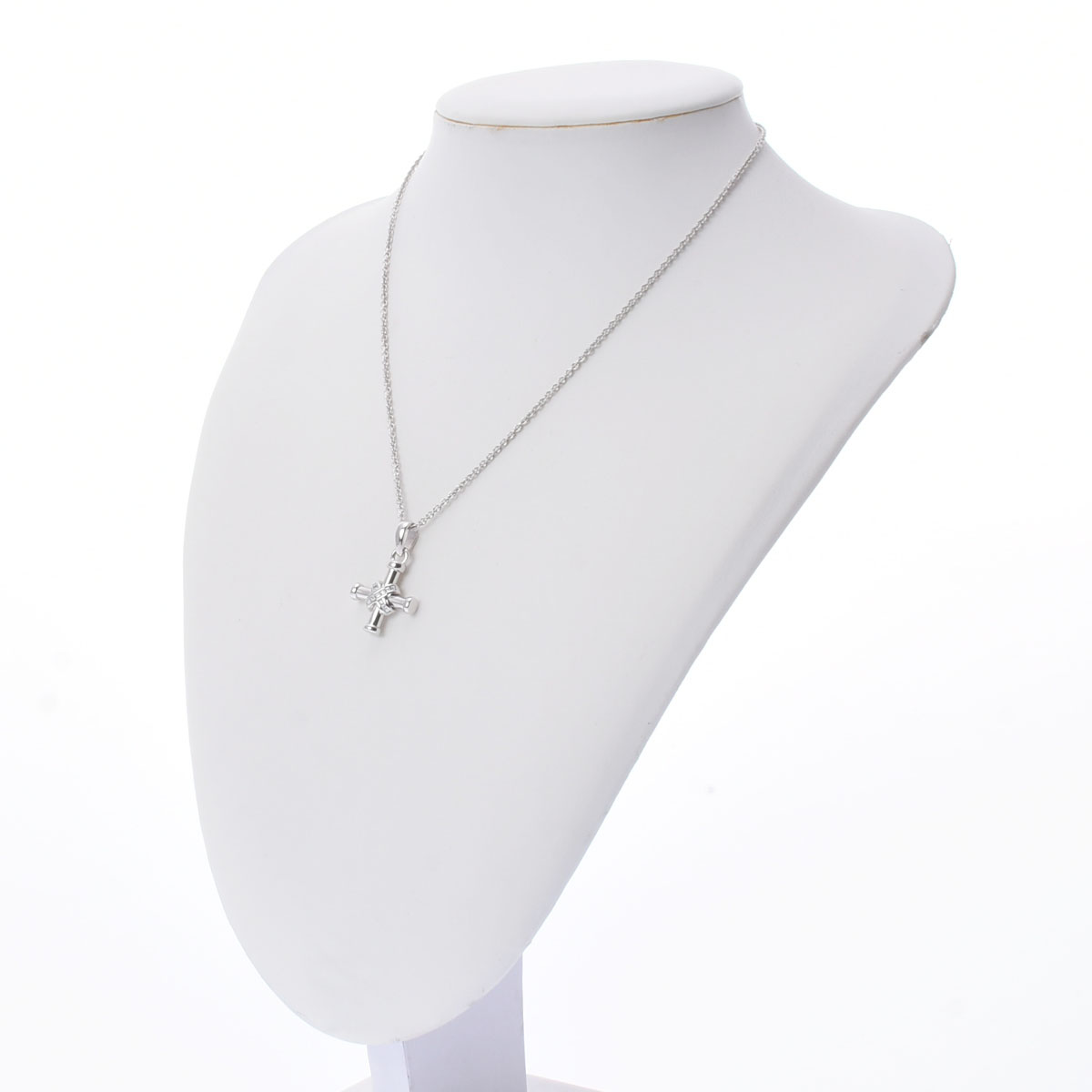 ブルガリ パッソドッピオ クロス ネックレス K18ホワイトゴールド WG