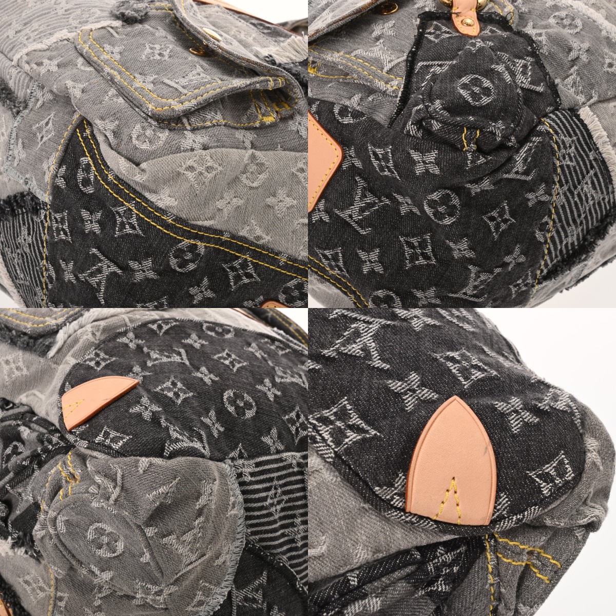 ルイ ヴィトン モノグラムデニムパッチワーク カヴィ グレー M95373