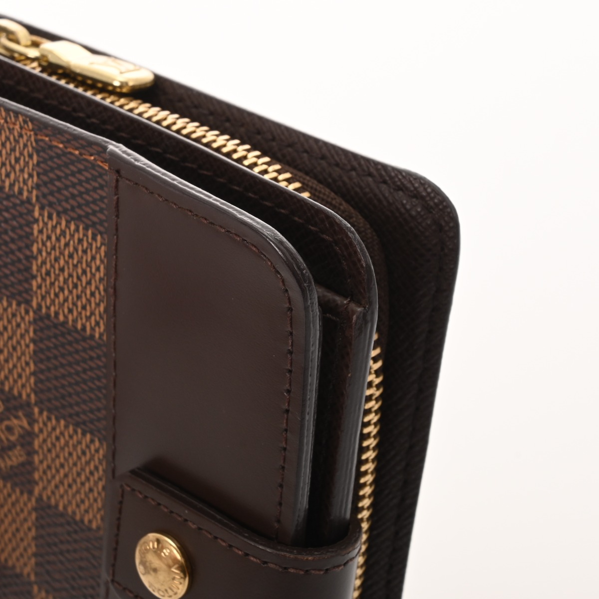 ルイ ヴィトン ダミエ コンパクトジップ ブラウン N61668 ダミエ