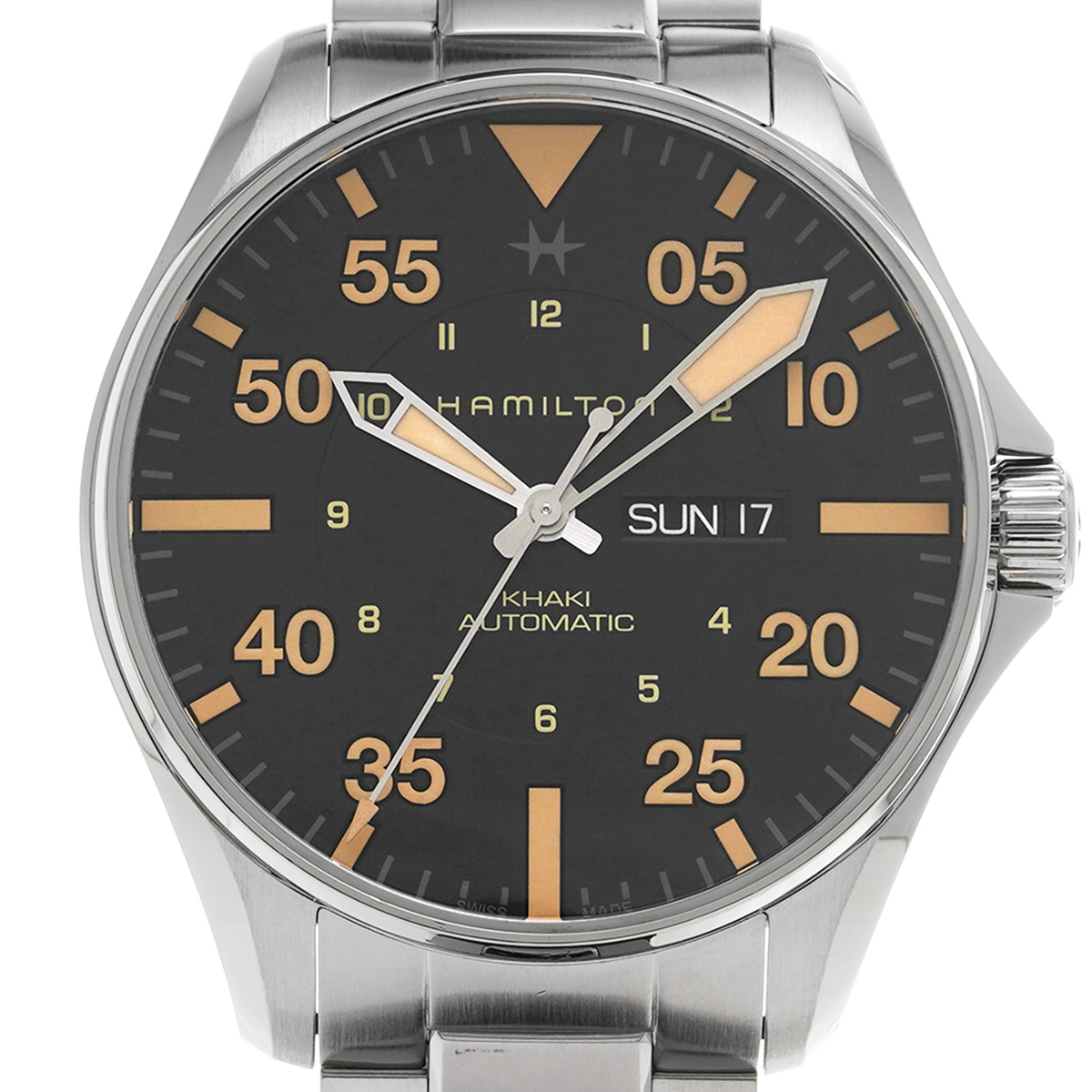 ハミルトン カーキ アビエーション デイデイト H647250 ブラック