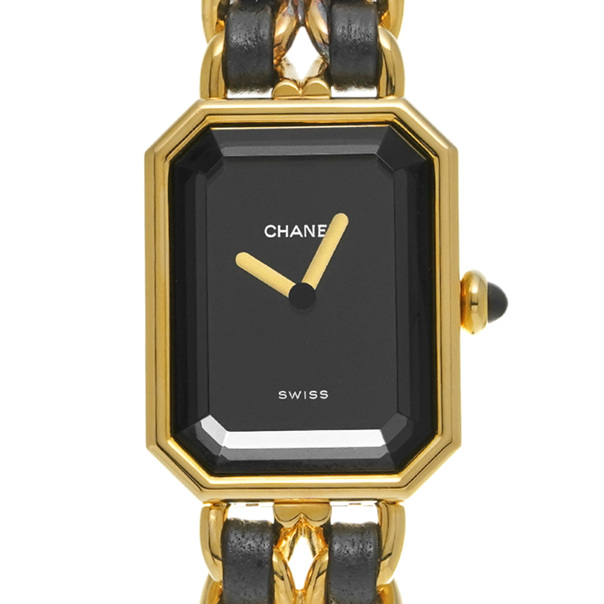 シャネル プルミエール M H0001 ブラック レディース 時計 【中古