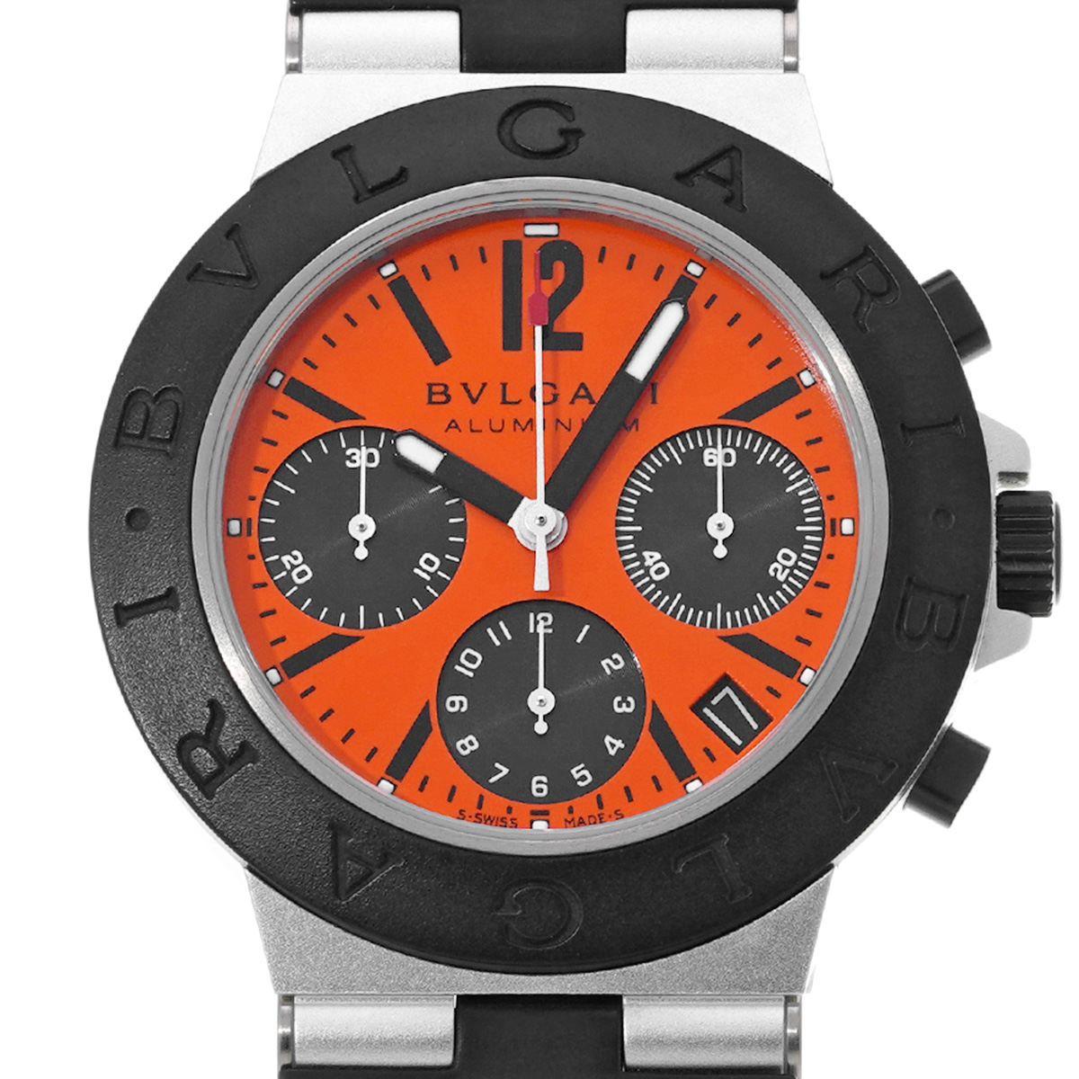ブルガリ アルミニウム クロノグラフ AC38TA レッド/ブラック メンズ