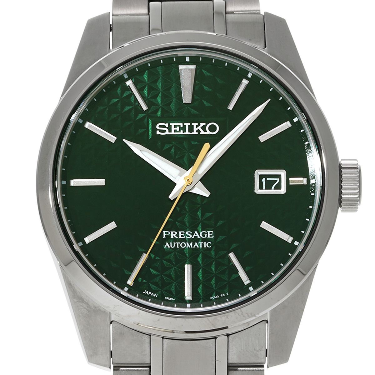 セイコー プレザージュ SARX079 グリーン メンズ 時計 【中古