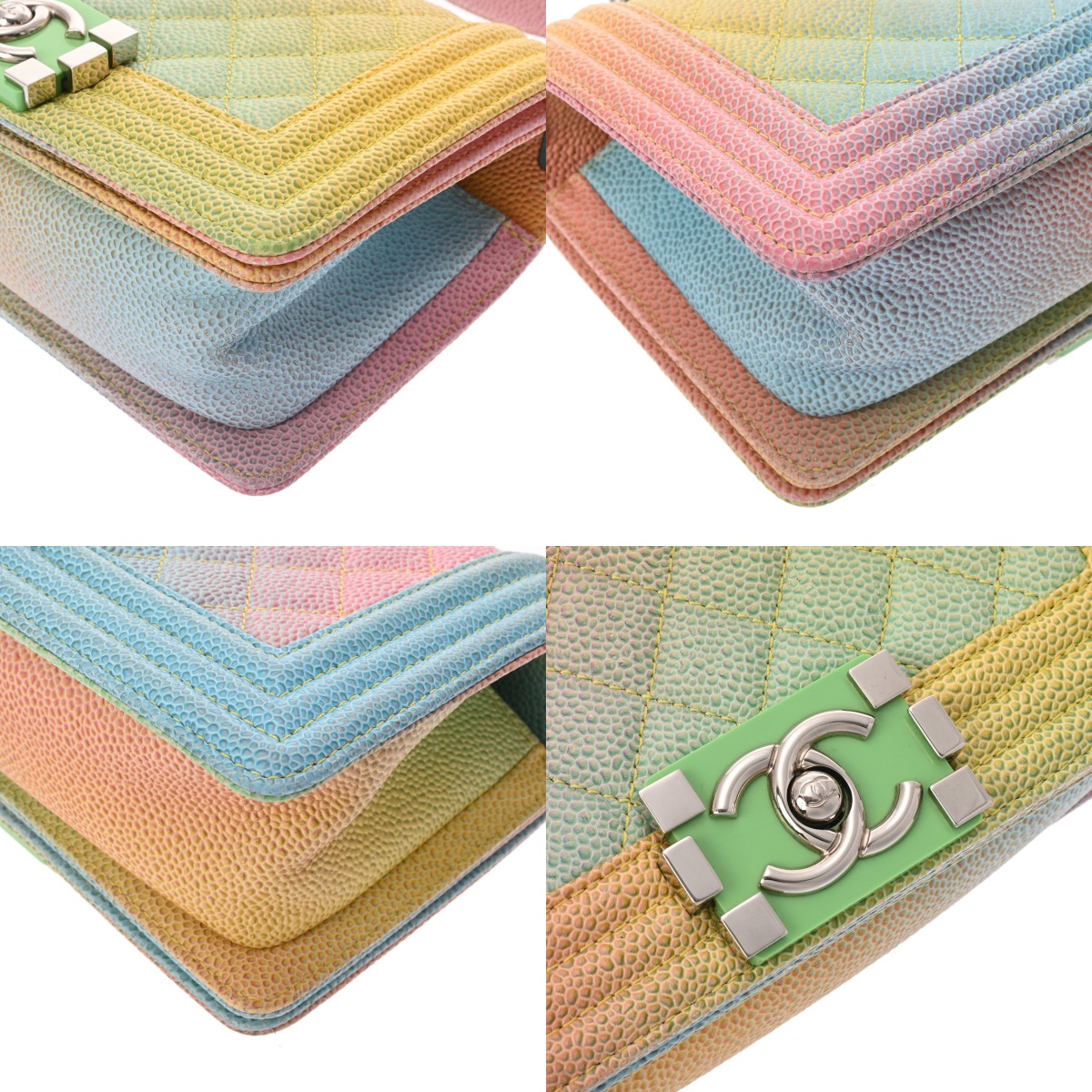 シャネル ボーイシャネル チェーンショルダー 20cm レインボー A67085