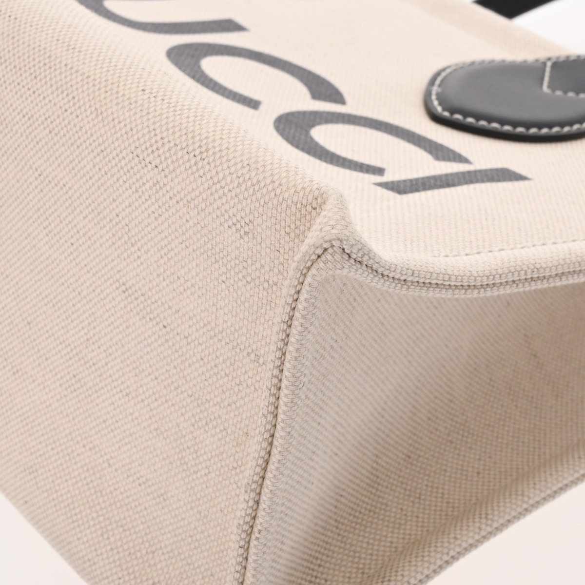 GUCCI トートバッグ ベージュ ネイビー　あんしん鑑定 グッチ GUCCIプリント スモールトートバッグ 2WAY ベージュ