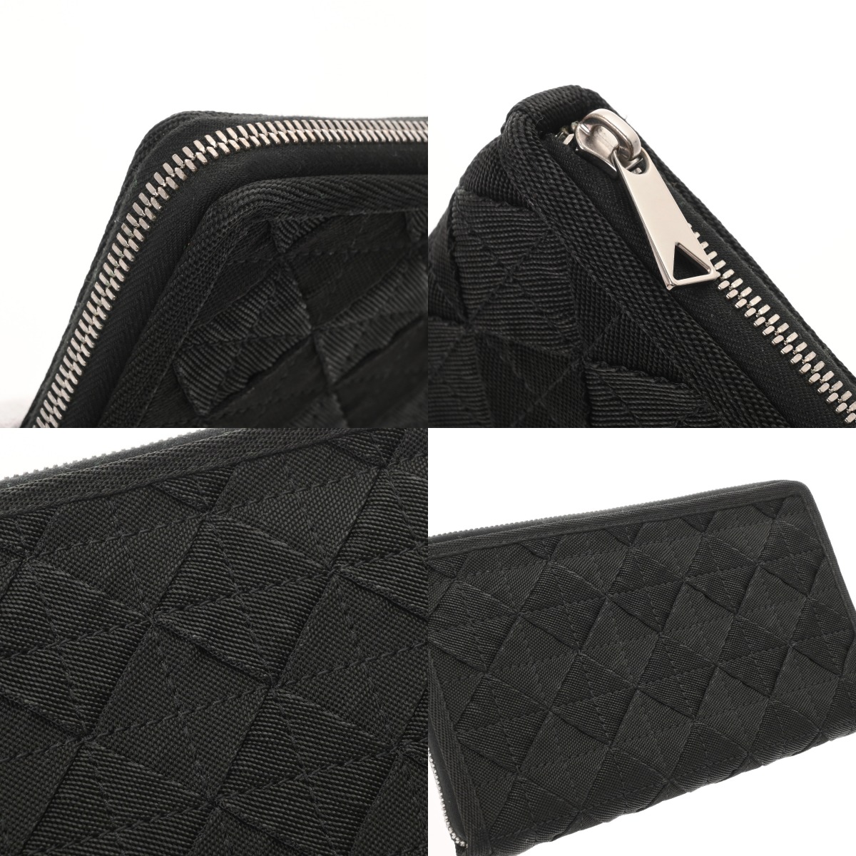 ボッテガヴェネタ ラウンドファスナー ブラック ナイロン メンズ 財布