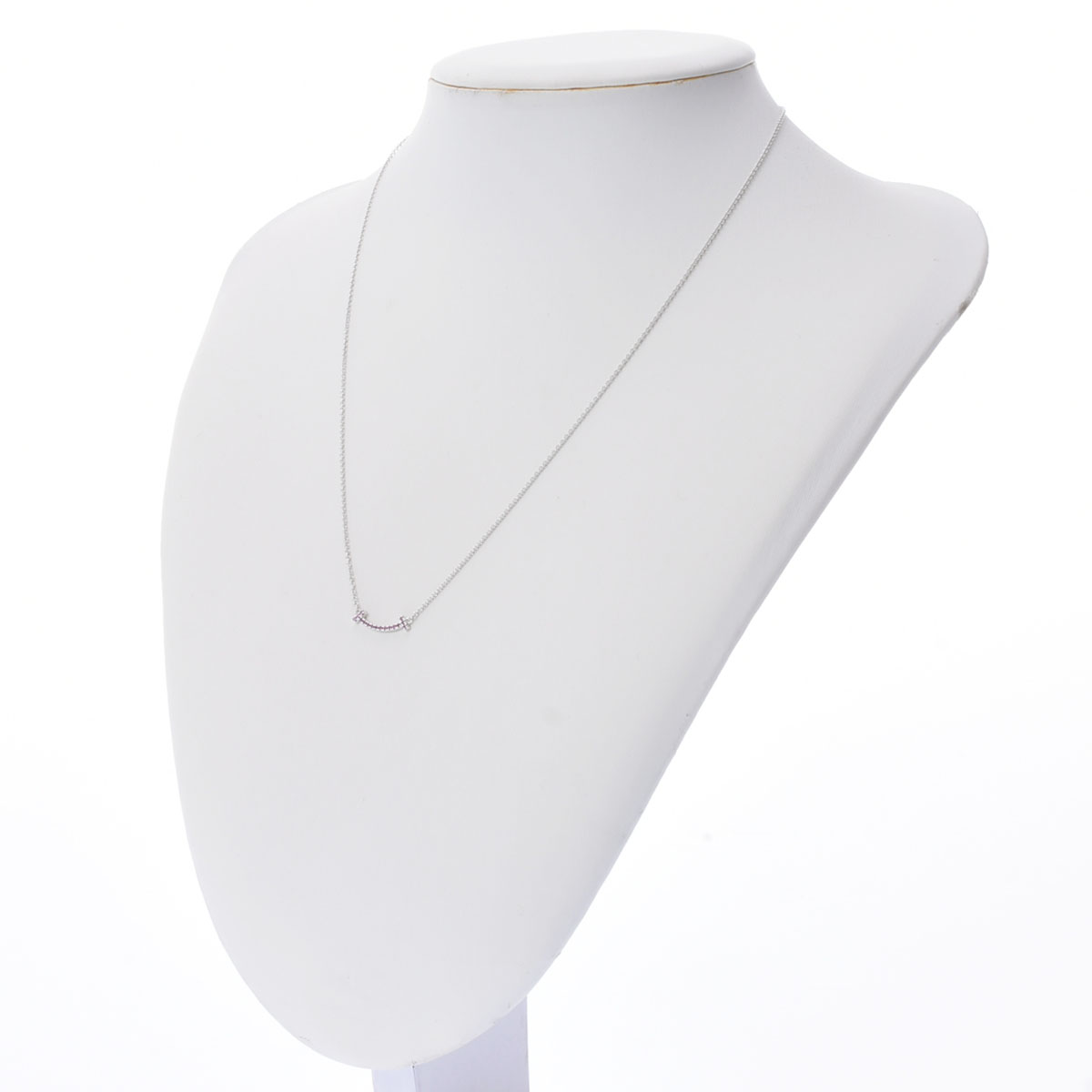 ティファニー Tスマイル ネックレス ミニ シルバー K18ホワイト