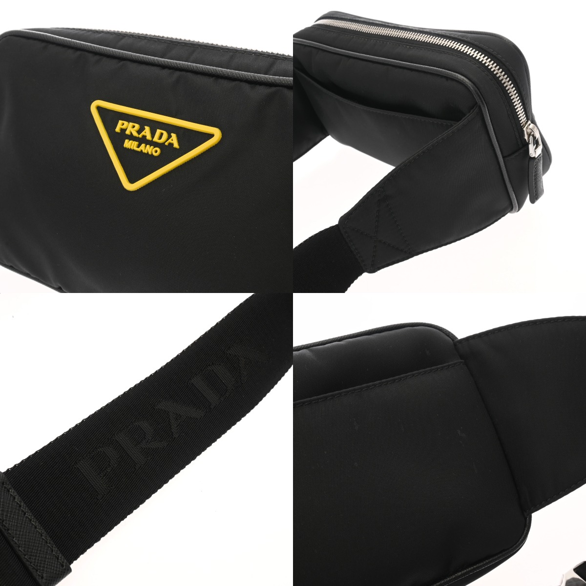 プラダ ベルトバッグ ブラック 2VL977 ナイロン/サフィアーノ