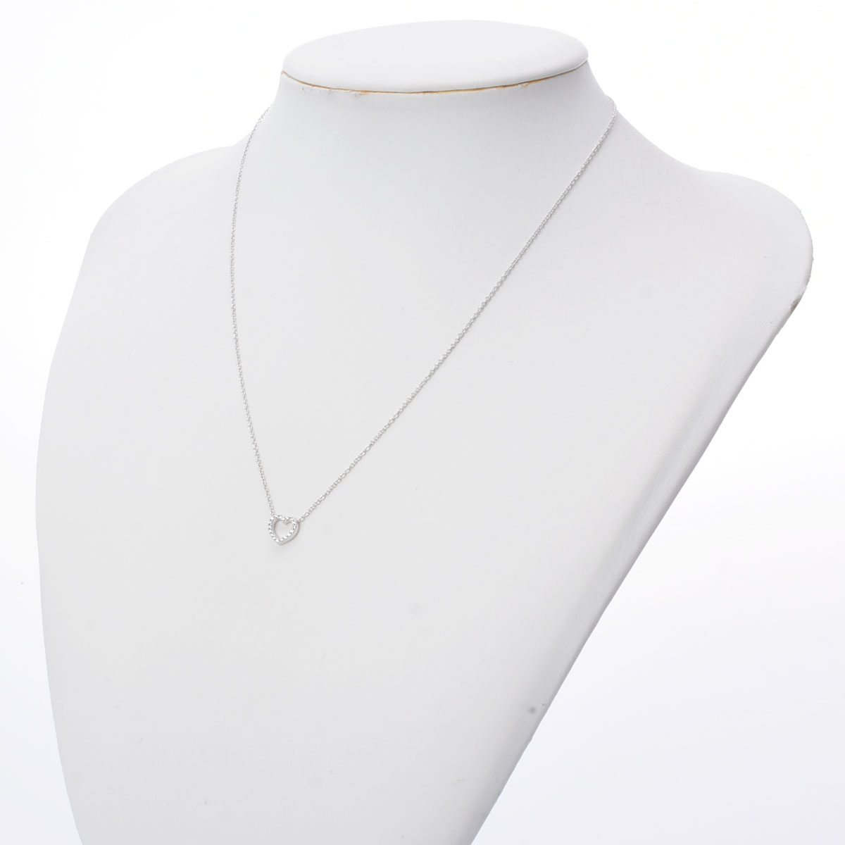 ティファニー メトロハート ネックレス シルバー K18ホワイトゴールド