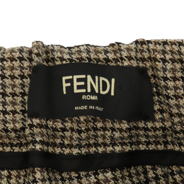 ジャガード スラックス　コットン　グレー　表記サイズ:48　FB0479 ジャガード スラックス グレー コットン FENDI フェンディ メンズ  【中古】