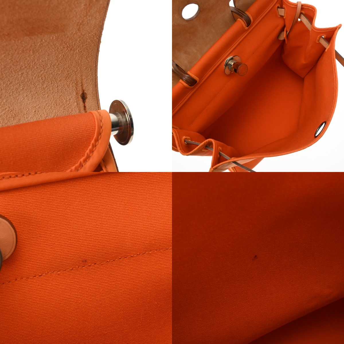 エルメス エールバッグ ジップ MM 2WAY オレンジ/ナチュラル