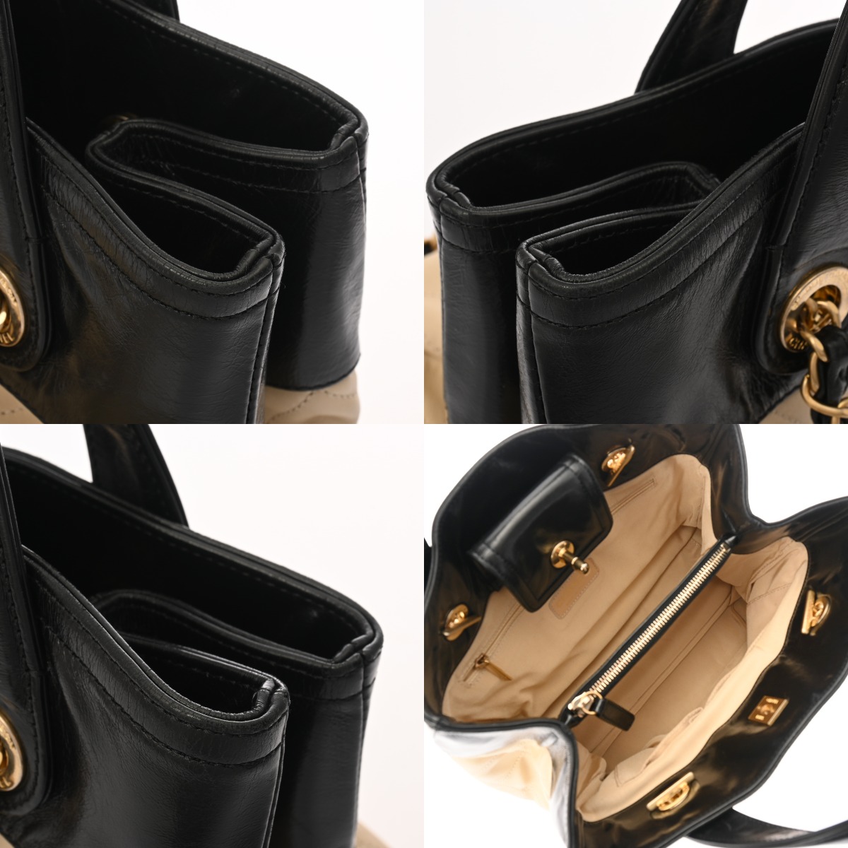 シャネル インザミックス 2WAYバッグ ベージュ A67031 カーフ