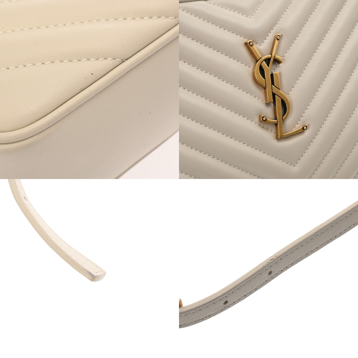 サンローラン ルー カメラバッグ ライトグレー ARS612544 レザー  