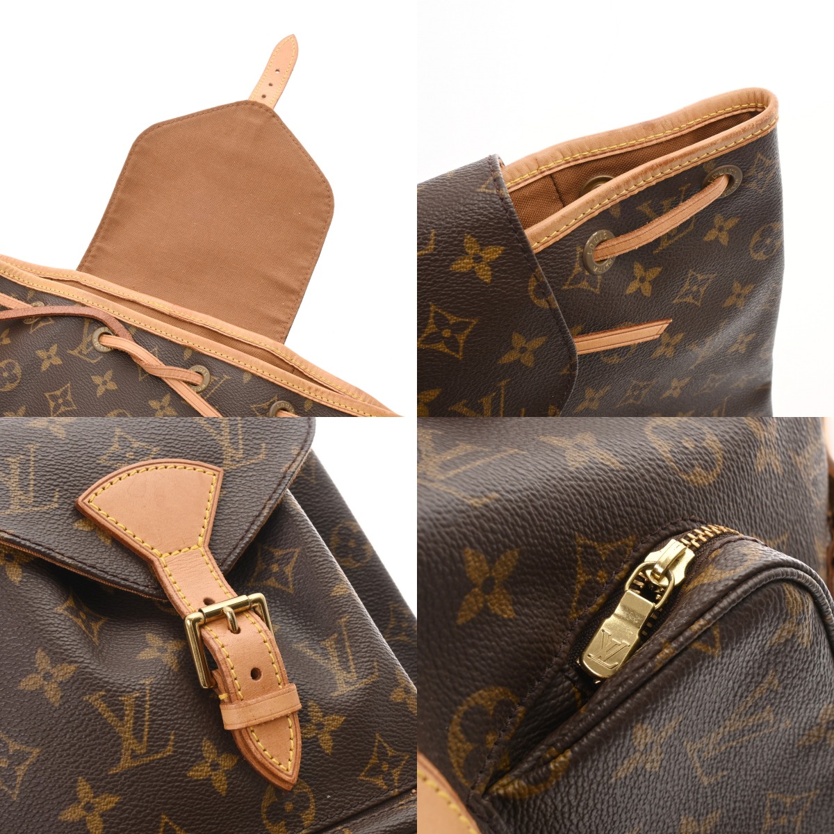 本物ヴィトン□モノグラム□モンスリMM□リュックサック/バッグ Louis
