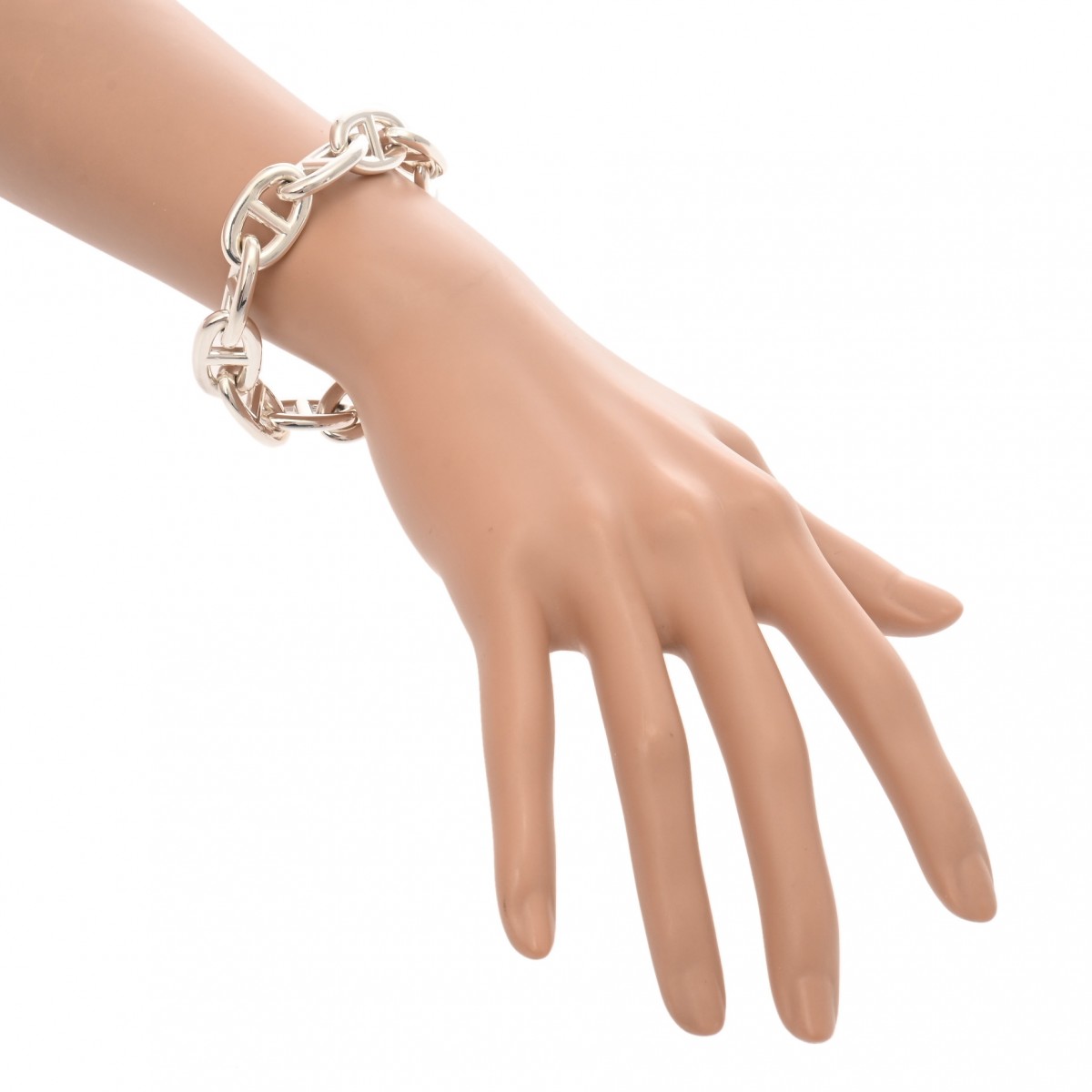 エルメス シェーヌダンクル MM ブレスレット シルバー925 箱付き 美品 エルメス シェーヌダンクル ブレスレット TGM シルバー シルバー