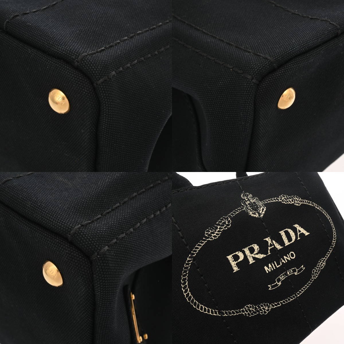 プラダ カナパ カナパ トート ブラック 1BG439 キャンバス レディース