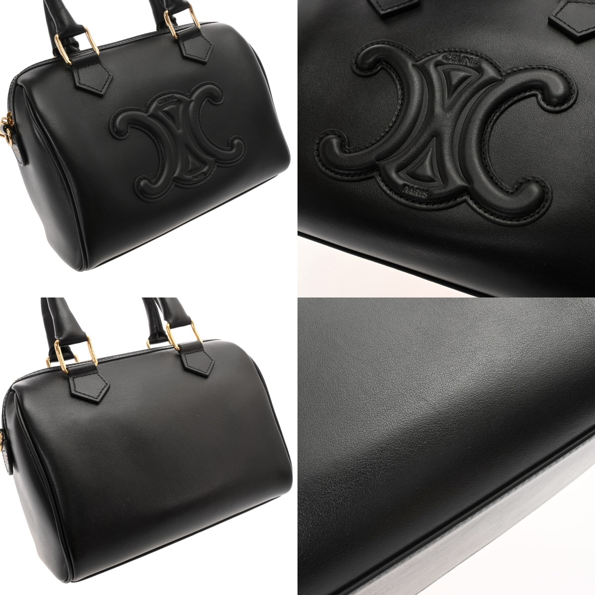 セリーヌ スモール ボストン ブラック 113773DU3.38NO スムースカーフ