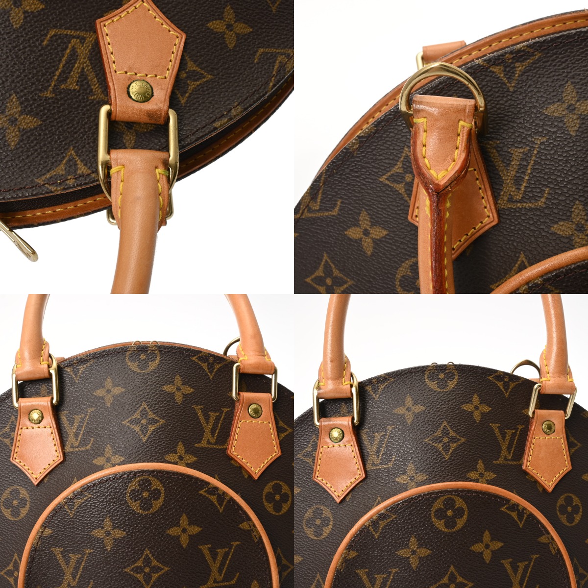 LOUIS VUITTON◆エヴァ_モノグラム・キャンバス_BRW/PVC/BRW/ショルダー付け根、破れ有