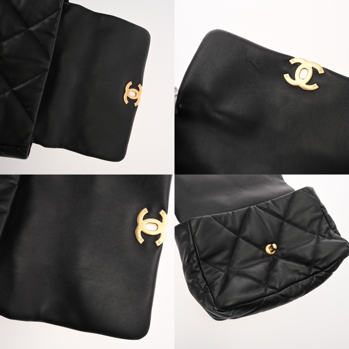 シャネル CHANEL19 ラージ ハンドバッグ ブラック AS1161 ラムスキン