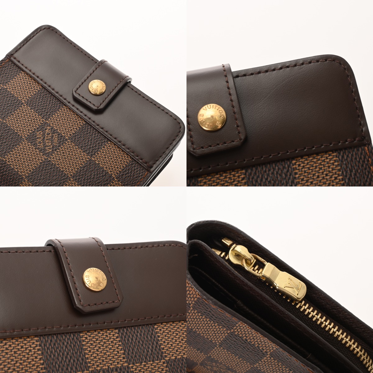 ルイ ヴィトン ダミエ コンパクトジップ ブラウン N61668 ダミエ