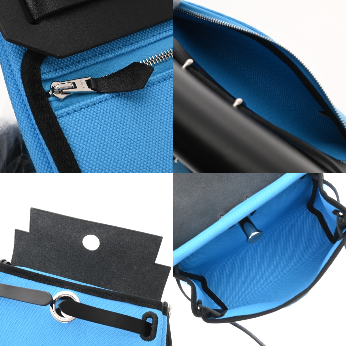 エルメス エールバッグ ジップ ミニ ブルーリヴィエラ/ブラック