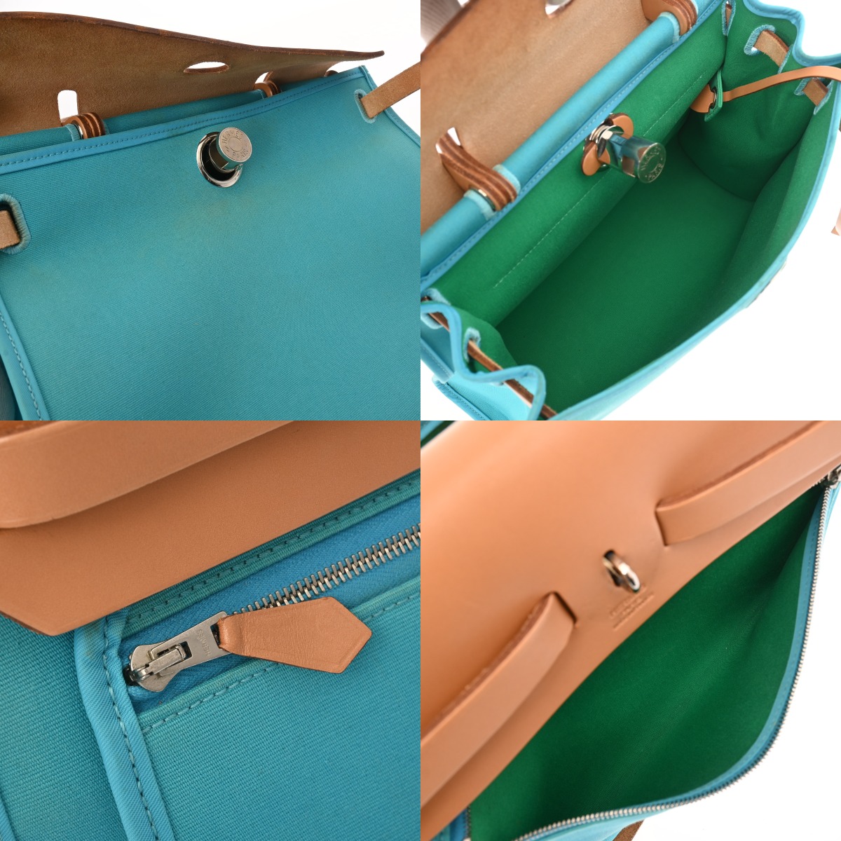 エルメス★エールシリーズ★2点セット箱付き エルメス エールバッグ ジップ PM 2WAYショルダー ターコイズ