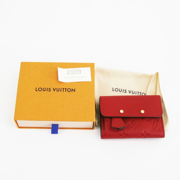 ルイ ヴィトン / LOUIS VUITTON モノグラム・アンプラント ポルトフォイユ・ポンヌフ　モノグラム・アンプラント　コクリコ　M62185　 3つ折り　三つ折り ポルトフォイユ・ポンヌフ コクリコ/ゴールド金具 M62185 レザー レディース 財布 【未使用】【purse】