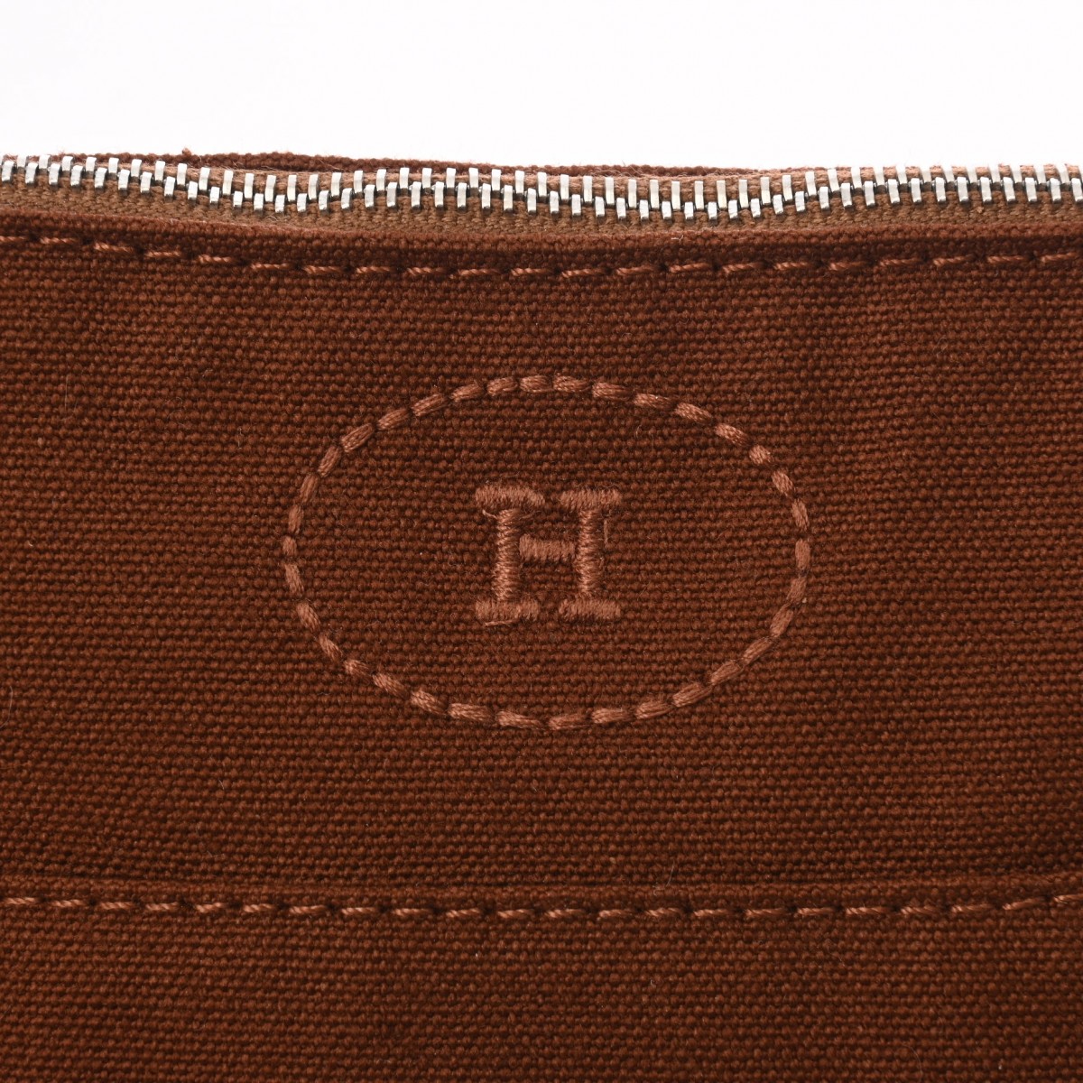 【美品】エルメス ボリードミニポーチ ・ブラウン エルメス ボリード ポーチ ミニ ブラウン コットンキャンバス