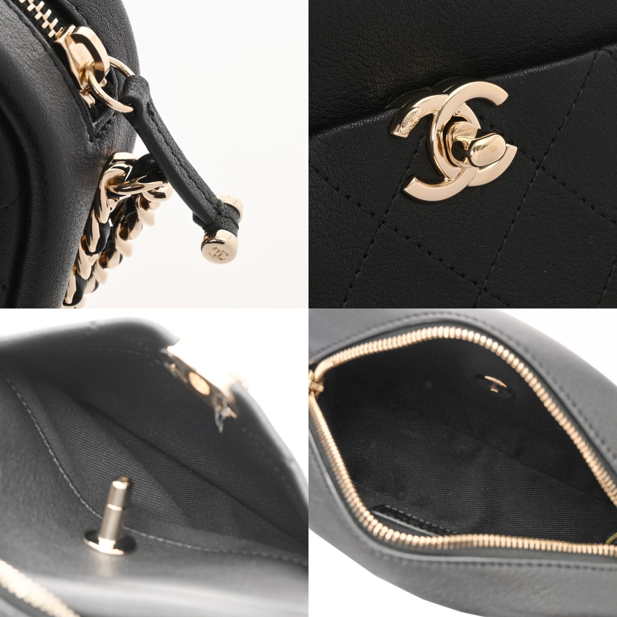 シャネル マトラッセ カメラバッグ ブラック AS0137 ゴート