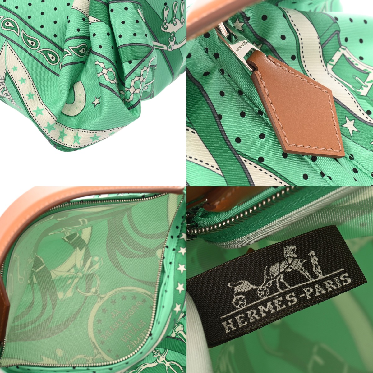 HERMES エルメス ロカバール シルク スカーフ グリーン レディース 中古・古着通販】HERMES (エルメス) スカーフ グリーン×ゴールド