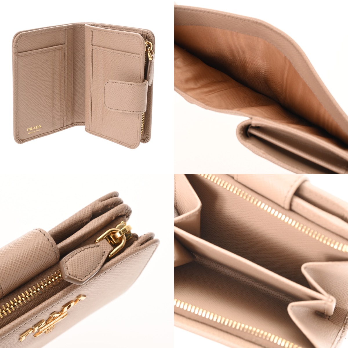プラダ 財布 ベージュ 1ML018 サフィアーノレザー レディース