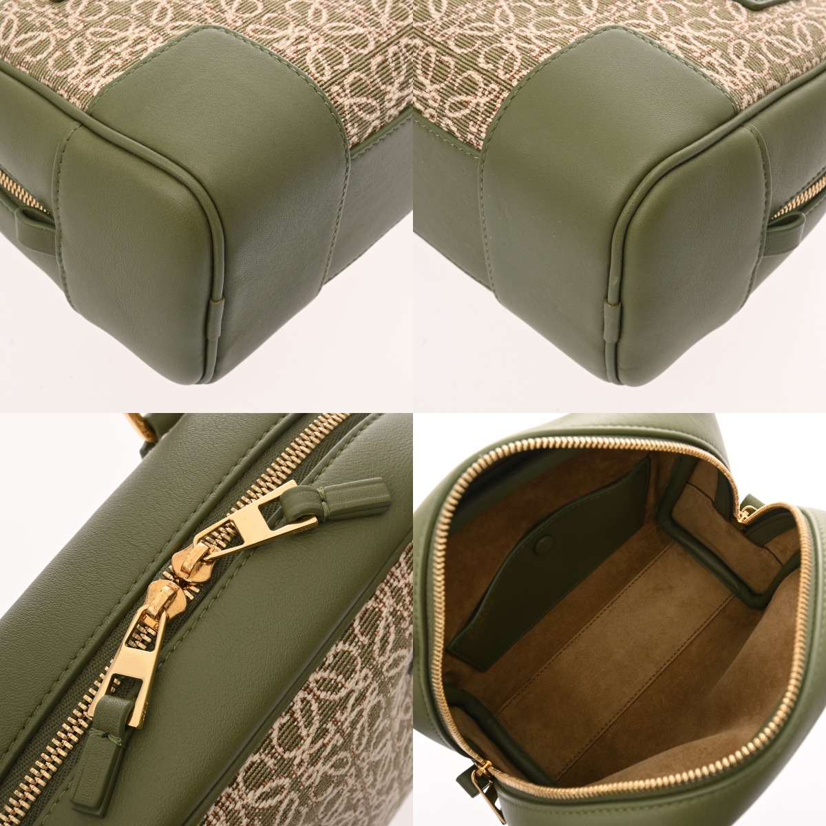 ロエベ アマソナ16 スクエアバッグ カーキ A039N21X03 カーフ