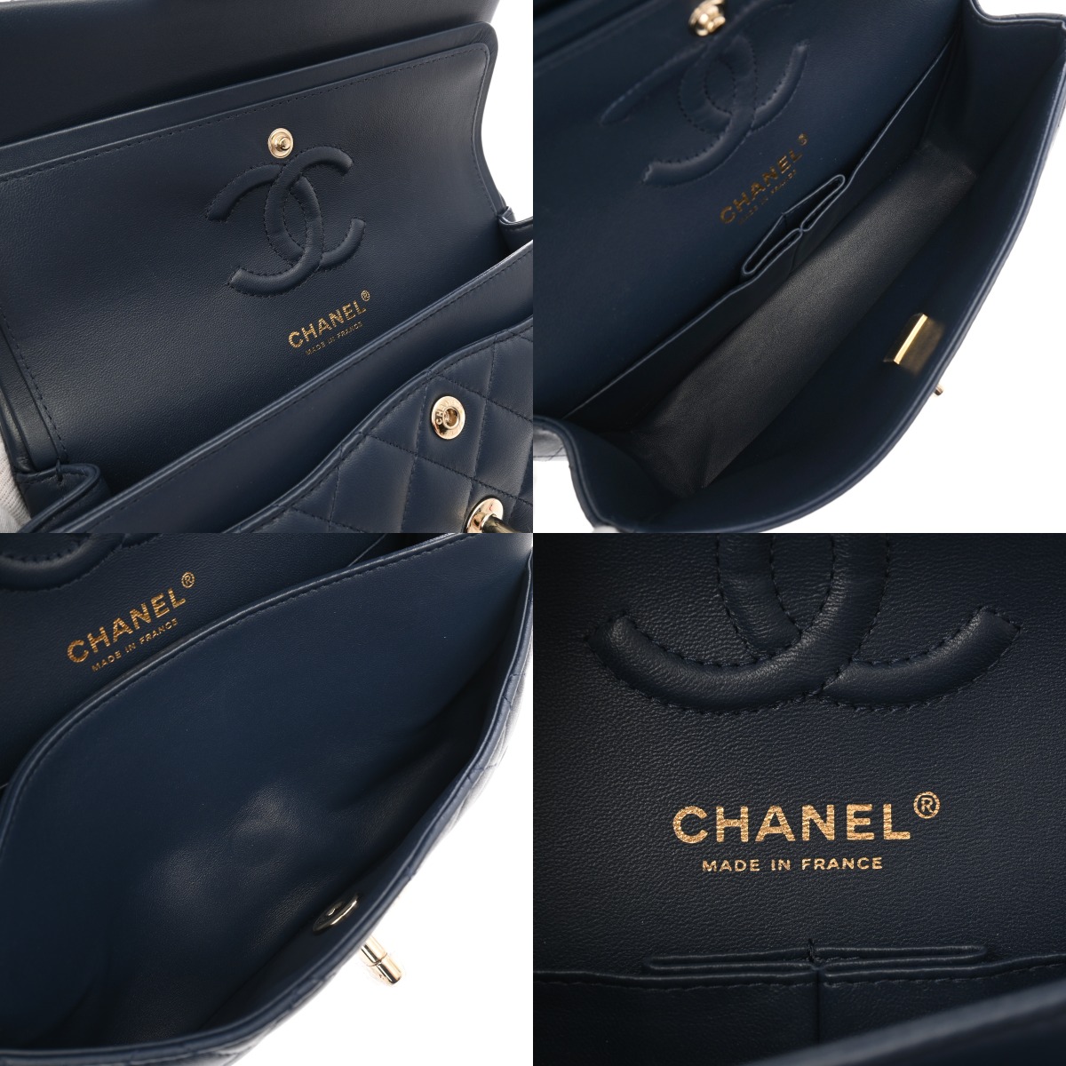 シャネル 23B ポケット付きバニティーバッグ ネイビー