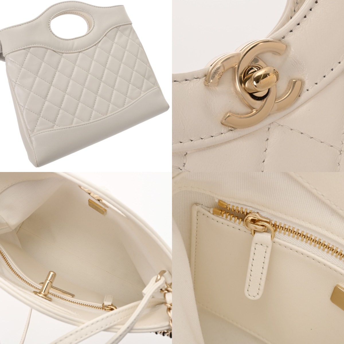 シャネル ミニ ショッピング バッグ CHANEL 31 ホワイト AS4133