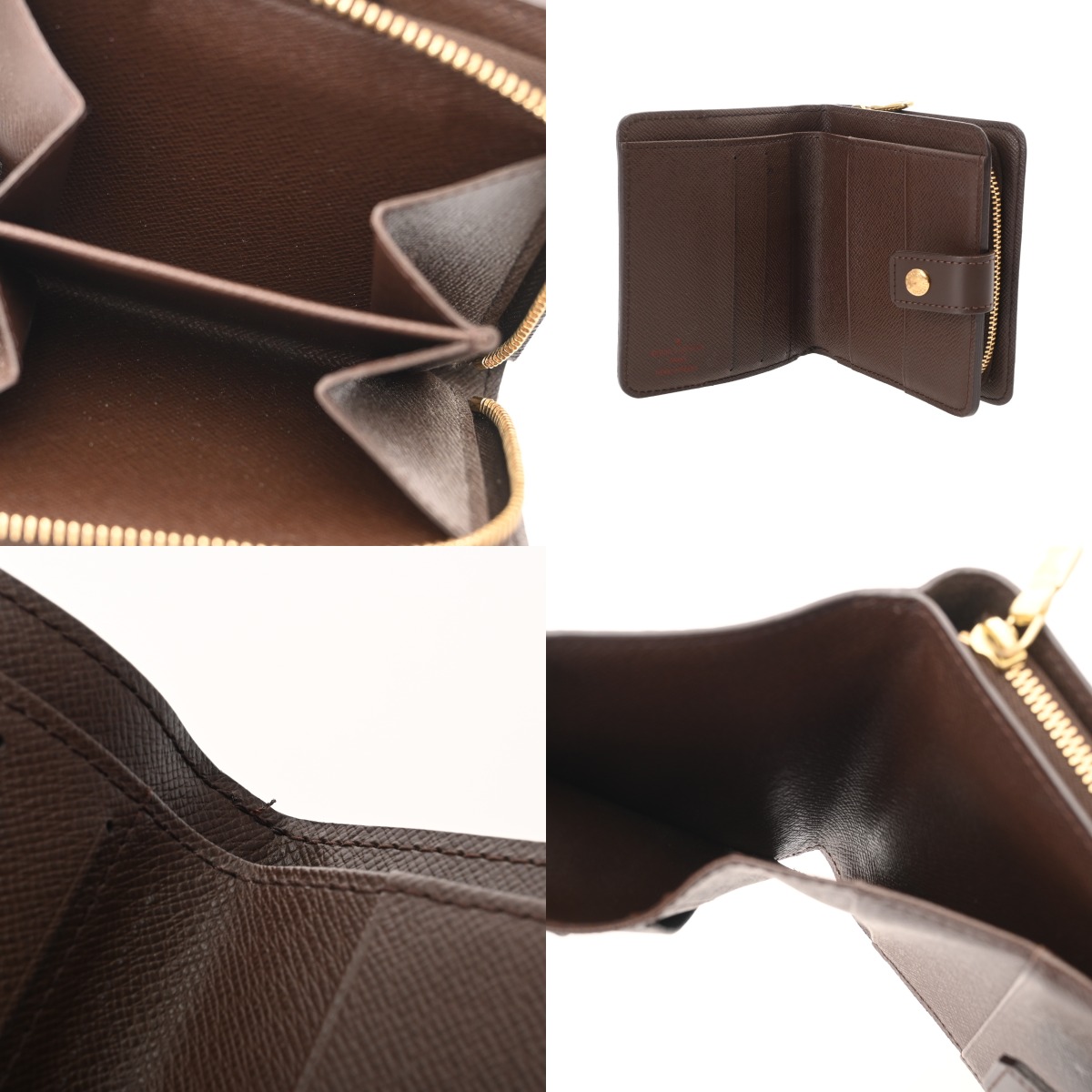 ルイ ヴィトン ダミエ コンパクトジップ ブラウン N61668 ダミエ