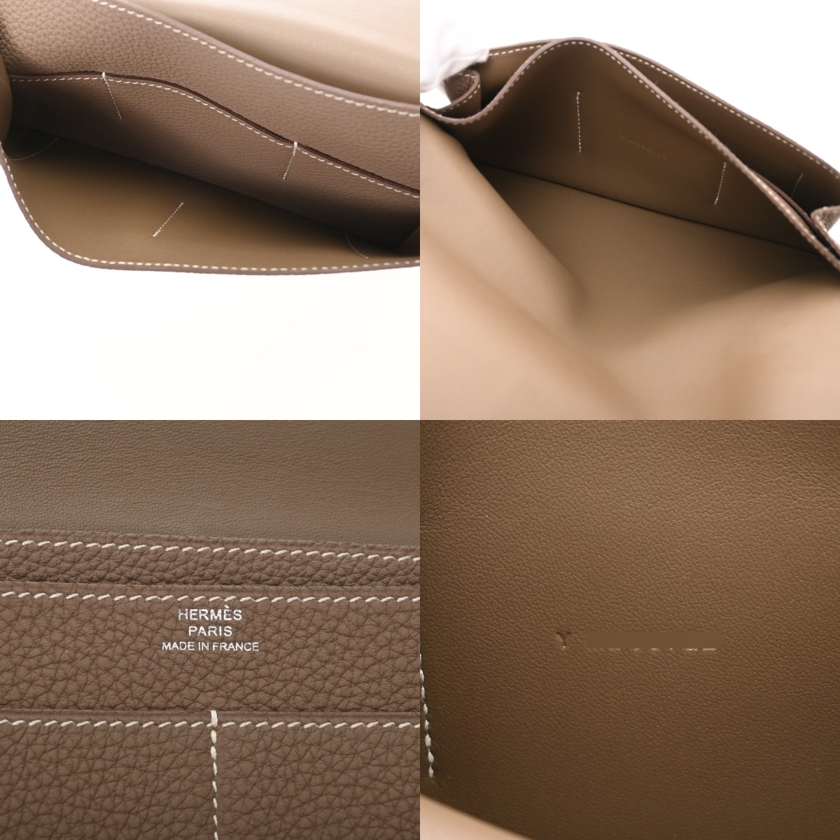 エルメス ドゴン GM エトゥープ トゴ ユニセックス 財布 【中古