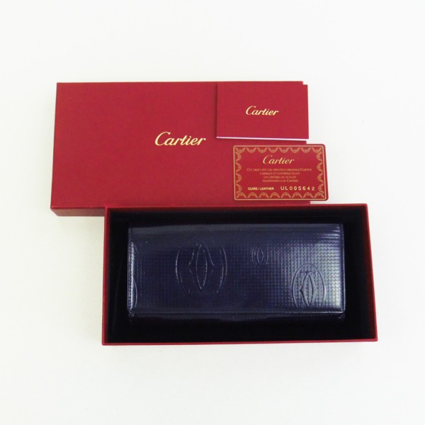 カルティエ / CARTIER ハッピーバースディハニーコム 二つ折り長　ハッピーバースデーハニーコム　ブルー(青)　L3001139　2つ折り　 ファスナー長　ハッピーバースディ　も多数出品中! 二つ折り長財布 サファイアブルー L3001139 ラムスキン レディース 財布