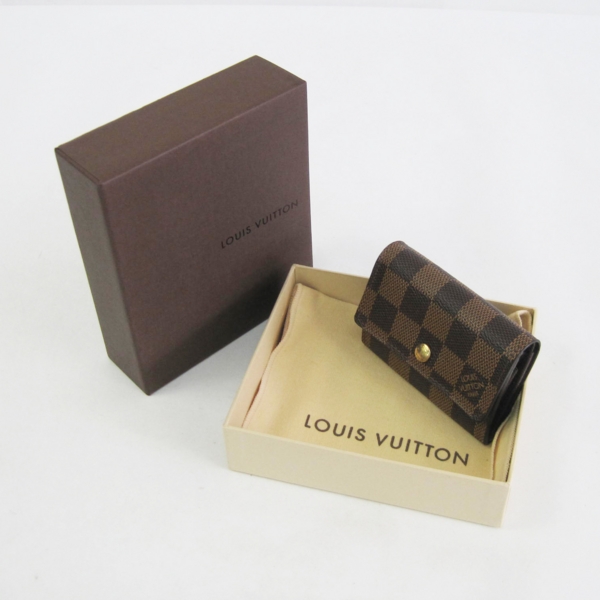 ダミエ コインケースダミエN61930 ポルトモネ・プラ エベヌ/ゴールド金具 N61930 PVC/レザー LOUIS VUITTON ルイ  ヴィトン レディース 【中古】