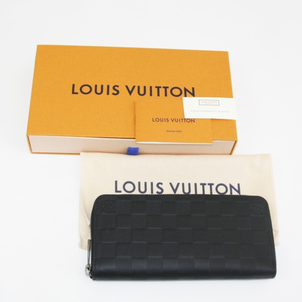 ルイ ヴィトン / LOUIS VUITTON ダミエアンフィニ ジッピーウォレット・ヴェルティカル　ダミエアンフィニライン　オニキス　N63548　　 ラウンドファスナー長　も オニキス/シルバー金具 N63548 カーフ メンズ 財布 【未使用】【purse】